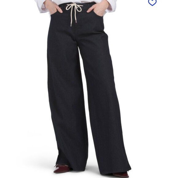 NEW 1822 DENIM women  Drawstring Denim Trousers Rinse black 252 - Picture 1 of 6